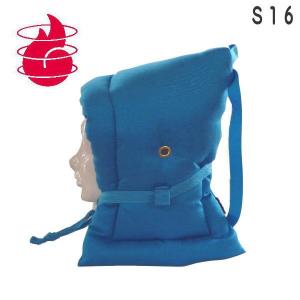 日本防炎協会認定品 防災頭巾 幼児用 園児用 あご紐付 Sサイズ S16 表地:難燃ツイルエンゼル青 裏地:難燃ツイルエンゼル青 防災ずきん 子ども用 国産品