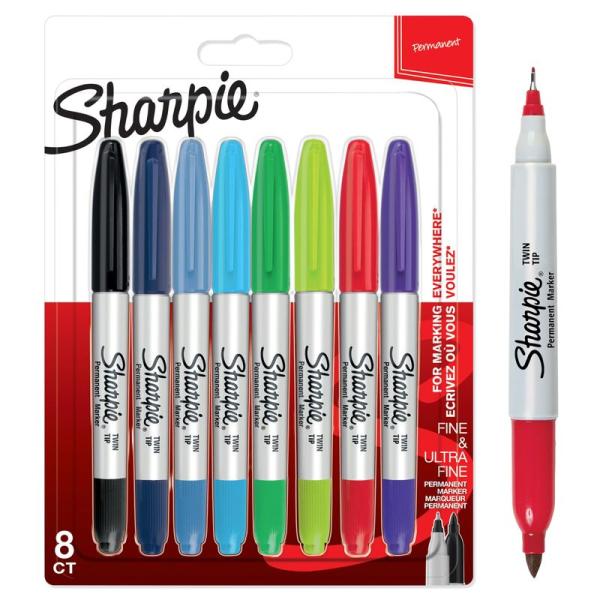 Sharpie シャーピー 油性マーカー ツイン 8本 セット F 中字/UF 極細 油性ペン 20...