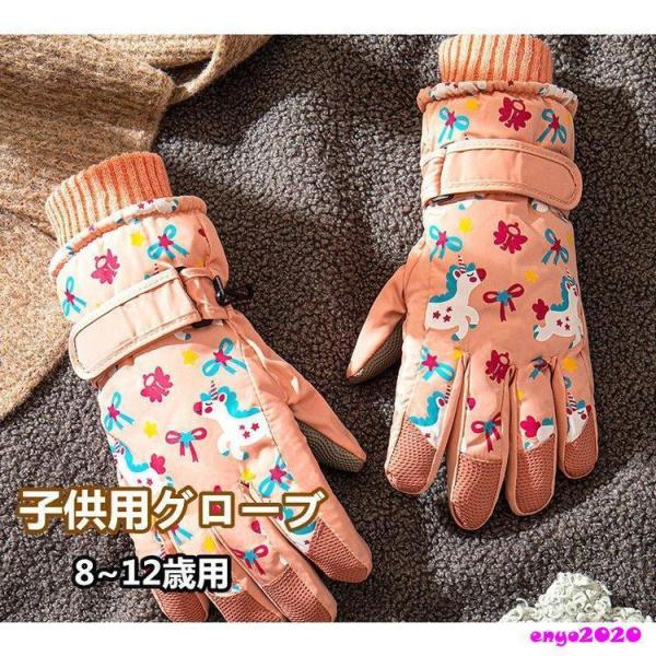 グローブ スキー キッズ 手袋 手ぶくろ 子供 子ども キッズ 5本指 防寒 裏起毛 スノーボードグ...