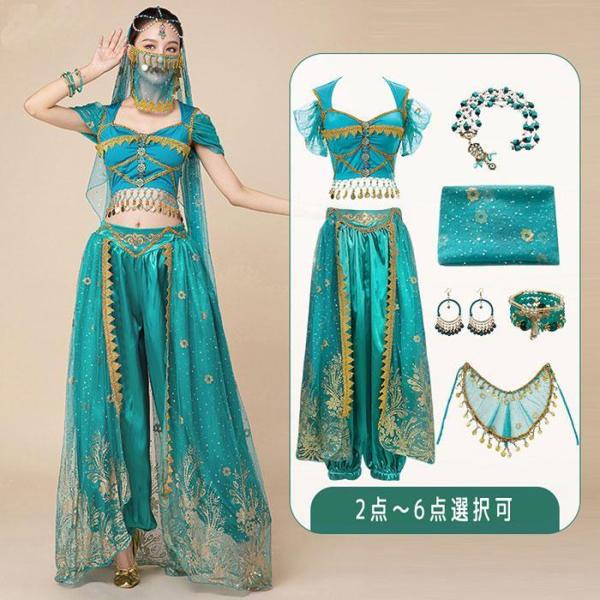 ベリーダンス 衣装 セット コスチューム 衣装 アラビアン仮装 チョリ パンツ ベール アラビアン ...