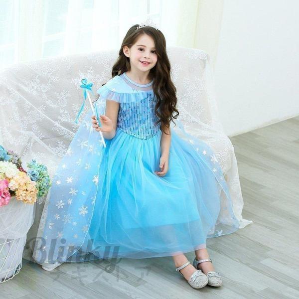 ドレス キッズコスプレ衣装 女の子 スカート4層構造 キッズ 着心地よい 動きやすく ふんわり お姫...