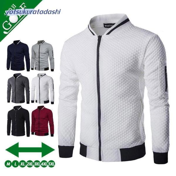 ゴルフジャケット メンズ ゴルフウェア 春秋冬 ゴルフパーカー アウター ブルゾン 長袖 ジッパー ...