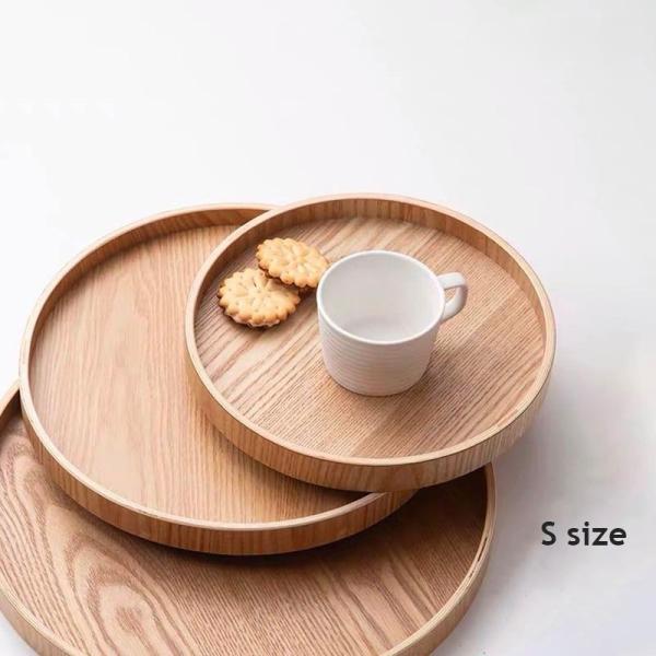 お盆 トレー おしゃれ 木製 北欧 丸型 一人用 トレイ カフェ ウッド ナチュラル 韓国 インテリ...