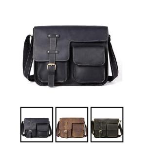 Genuine Leather ブラック メッセンジャーバッグ ブラックレザーメッセンジャーバッグ GEX Messenger Bag