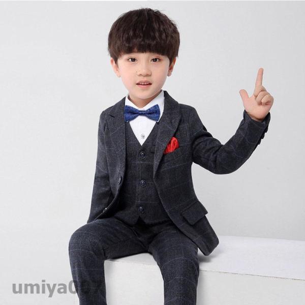 6点セット ベスト スーツ 子供 男の子 春と秋 フォーマルスーツ 子供 キッズ フォーマル スーツ...