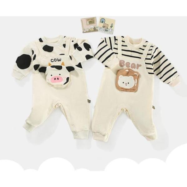 ベビー服 ロンパース くま 男の子 女の子 60 70 80 90 長袖 出産祝い 赤ちゃん カバー...