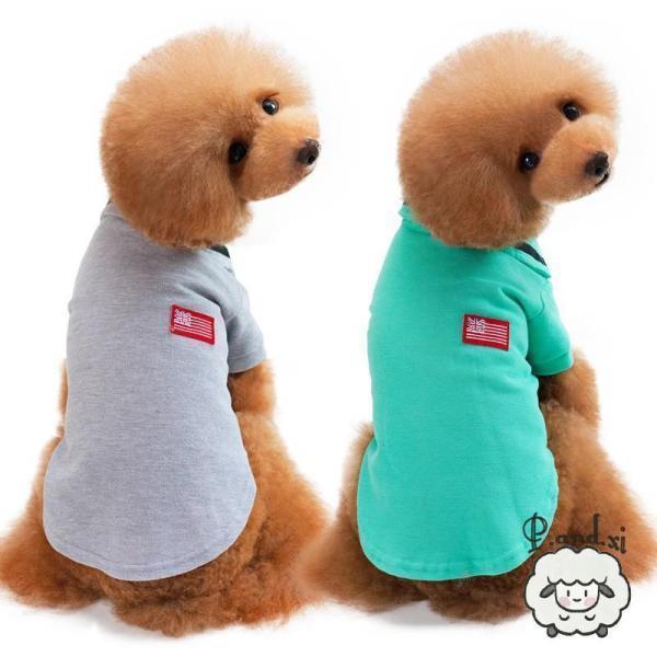 わんちゃん用ポロシャツ 襟付き 前ボタン ワッペン 半袖 ドッグウェア 春夏 犬用品 犬服 犬の服 ...