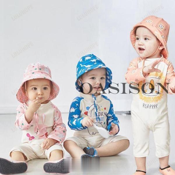 保育園 水着 ベビー 水着80 女の子 ロンパース 赤ちゃん 長袖 ラッシュガード 男の子 UVカッ...