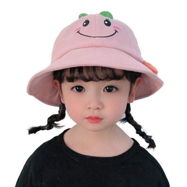 春と夏の薄い日よけの子供の帽子漫画の男性と女性の赤ちゃんの漁師の帽子のファッション韓国のかわいい盆地...