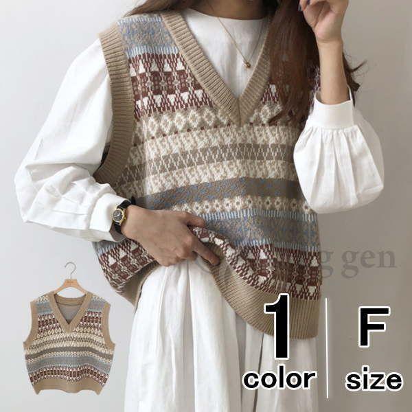 ベスト ニットベスト レディース ショート丈 レイヤード ミニ丈 Vネック ゆったり 春 夏 秋 冬...