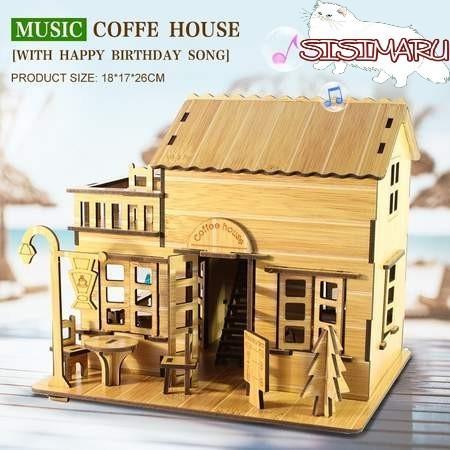 立体パズル ドールハウス 木製 3D ウッドパズル インテリア オルゴール