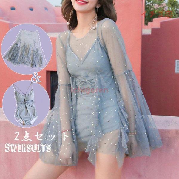 水着 レディース ワンピース水着 サロペット 花柄 夏 おしゃれ 小胸 ママ水着 バンドゥ 日焼け防...
