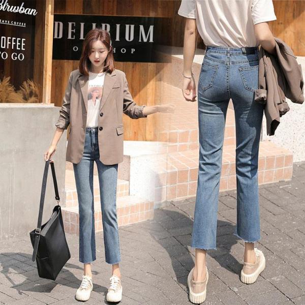 ジーンズ レディース 春 夏 ズボン ロングパンツ ボトムス コーデ デニムパンツ 長ズボン ロング...