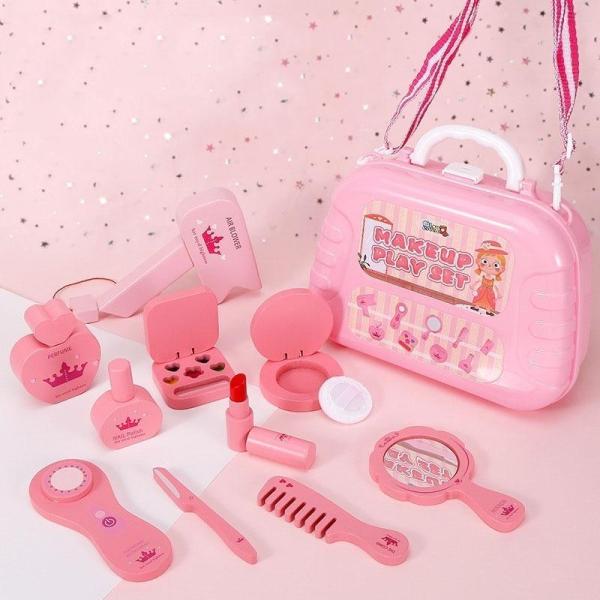 メイクセット おもちゃ 化粧品 ままごと ドレッサー ピンク 女の子 木製 　