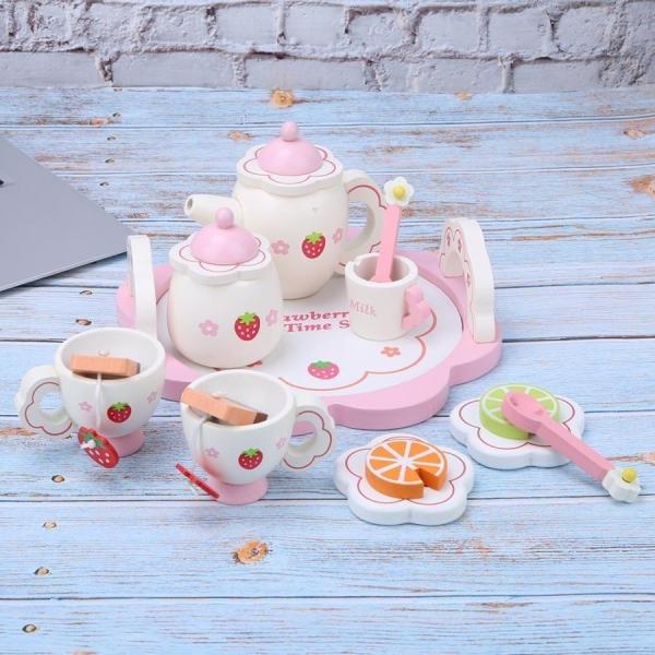 ティーセット おもちゃ おままごと 木製 カフェセット 収納ボックス付