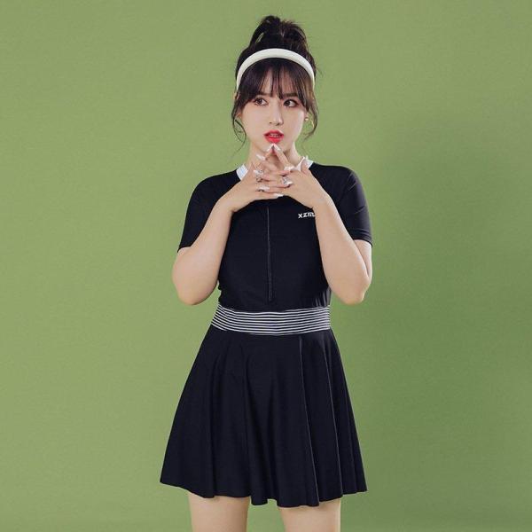 大きいサイズ 水着 ワンピース スイムウェア レディース 半袖 フィットネス 着痩せ 体型カバー 日...