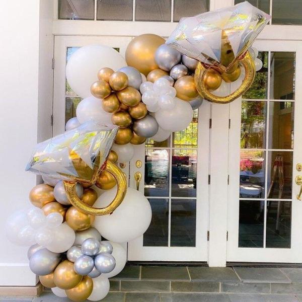 バルーン 風船 誕生日 パーティ 結婚式 ダイヤモンドリング ビッグ 指輪 ゴールド
