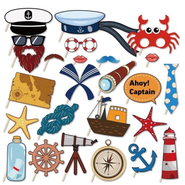 フォトプロップス 海兵 キャプテン 航海 セーリング 誕生日 仮装 変装 写真 小道具