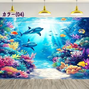 壁掛けタペストリー 海のイルカ おしゃれ壁吊り...の詳細画像4