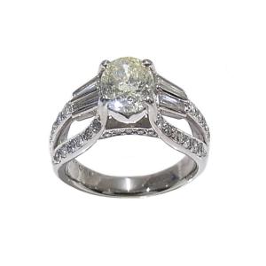指輪 Pt900 プラチナ ダイヤリング イエローダイヤ 0.539ct 