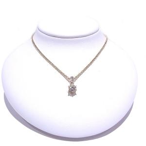 750 K18WG ホワイトゴールド ネックレス メレダイヤモンド ハート 