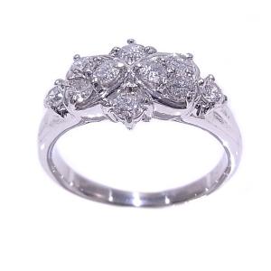 ju281】ダイヤモンド リング/0.34ct/0.10ct/Pt900 プラチナ/未使用