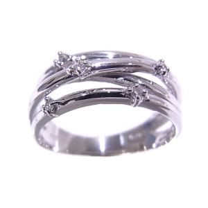 Pt900 プラチナ K18YG イエローゴールド コンビ ダイヤ0.07ct リング  