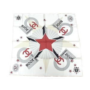 CHANEL シャネル スカーフ ココマーク モノトーン シルク レディース