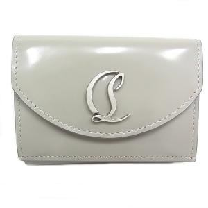 クリスチャン・ルブタン 3つ折り財布 レザー グレー/レッド 32351085446 LOUBI54 ルビ54 【中古品】【程度A+】【極上美品】