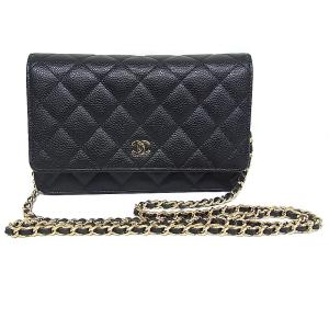 シャネル CHANEL チェーンショルダー チェーンウォレット 斜め掛け AP0250 キャビアスキン【中古】【程度A】【美品】｜yagi-hiratsuka