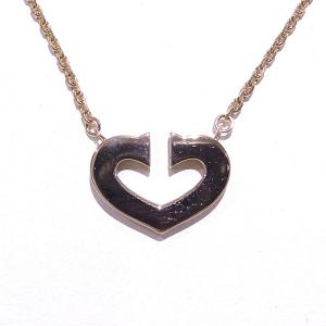 カルティエハート ネックレス 750 K18WG Cartier（カルティエ） Cハート ピンクサファイア ネックレス 750 K18