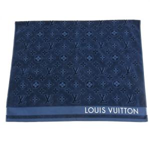 ルイヴィトン ビーチタオル LV バケーション ブルーマリーヌ ネイビー バスタオル モノグラム M77781【中古品】【程度A】【良品】