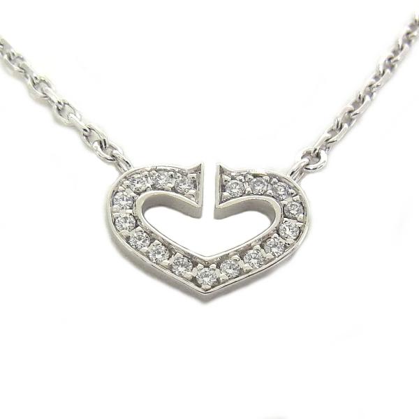 Cartier　カルティエ　Cハートネックレス 750　K18　WG　ホワイトゴールド ダイヤ　B7...