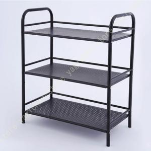 タンド ラック オープンラック 屋外 花台 フラワースタンド 棚 タカショー / テラスラック３段 キャスター付 風通しのいいメッシュ棚 鉢植え インテリアラック