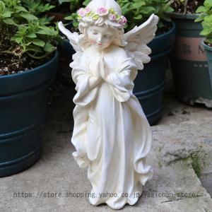 置き物 祈る天使像 女の子 天使 置物 オブジェ お祈り エンジェル インテリア 平和 人形 レトロ ガーデニング 工芸品 ガーデンオブジェ 庭の装飾 園芸装飾