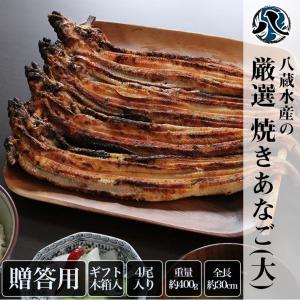 ギフト箱入り　八蔵水産の厳選焼きあなご　大サイズ　約400g　4尾入りセット　アナゴ