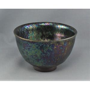 茶道具 抹茶茶碗 瀬戸天目茶碗 本銀覆輪付 加藤光右衛門作 山十窯 天目