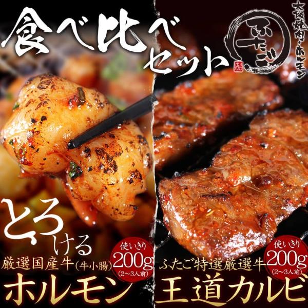 とろけるホルモンと王道カルビの「食べ比べセット」 合計400g