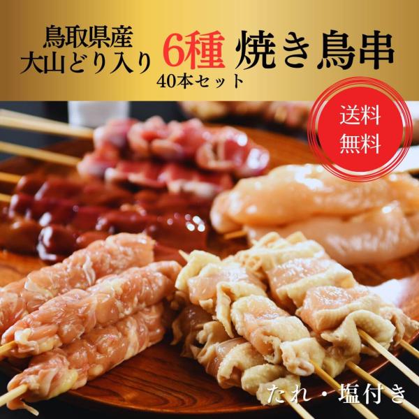 送料無料 鳥取県産 大山どり 人気 焼き鳥 串 セット 40本 生 バーベキュー お中元 ギフト バ...