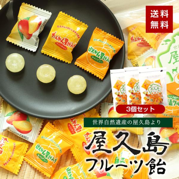 屋久島フルーツ飴(たんかん、ぽんかん、マンゴー)【3個セット】 送料無料(メール便) 国産