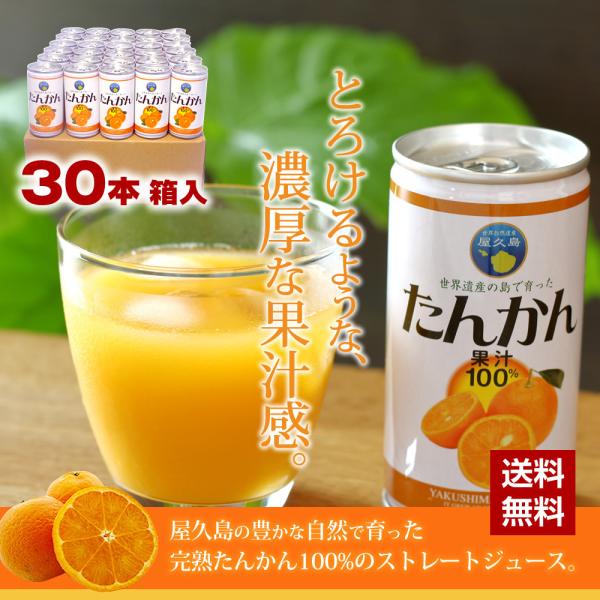 屋久島たんかんジュース 190ml×30本入 無添加100%ストレートジュース 国産  送料無料