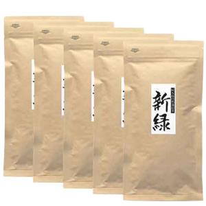 私たちが作った 屋久島 自然栽培 徳用 煎茶 「新緑」です 無農薬 無化学肥料栽培 お茶 水出し 二番茶 緑茶 100gx５袋