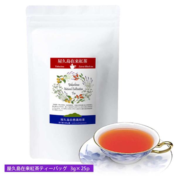 在来紅茶 ティーバッグ3gx25p《屋久島自然栽培茶です》無農薬 無化学肥料 残留農薬ゼロ 和紅茶