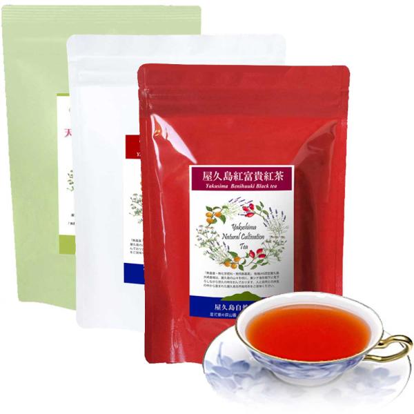 屋久島 無農薬 紅茶 「3点セット 100gx3 べにふうき 在来 天然 アールグレイ 」 無化学肥...