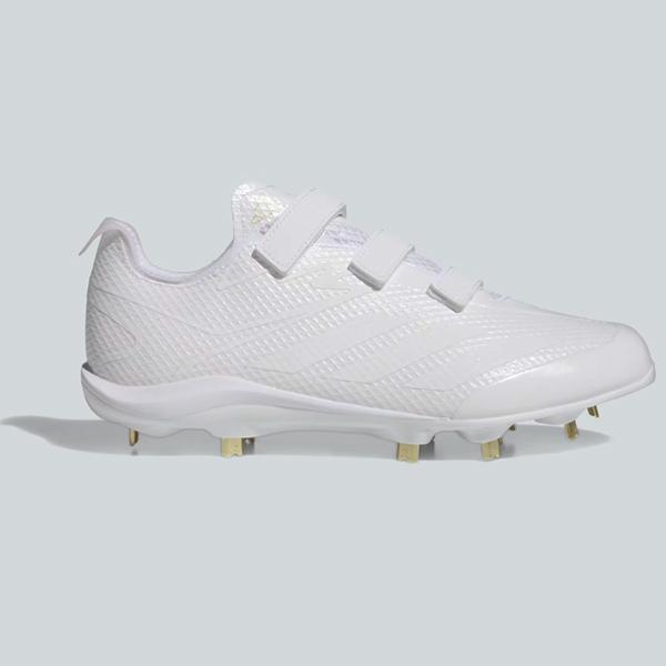 アディダス 野球 白スパイク 3本ベルト 樹脂底 金具埋込 高校野球アディゼロ エレクトリック ジャ...