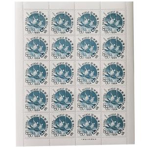 無くなり次第終了 大蔵省印刷局製造「切手 1964年 昭和39年 東京オリンピック カヌー競技 寄付金付き切手 5.5円 20枚 1シート」宝の山やコーナー