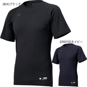 【一般 丸首 半袖】デサント 野球 アンダーシャツ ブラック／ネイビー ＳＴＤ７２１Ｂ｜yakyu-hitosuji