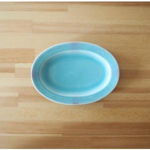 有田焼 オーバル唐草シリーズ ブルー 中 楕円皿 おしゃれ かわいい