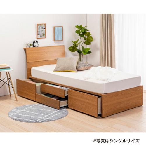 【期間限定大特価】【在庫限り】ヤマダオリジナル 収納付きベッドフレーム 120×210 ライトブラウ...