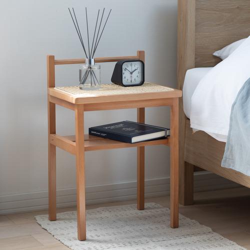 弘益 KOEKI Mash amu サイドテーブル 幅35×奥行27×高さ53cm ラタン タッセル...